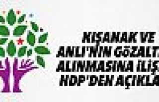 Kışanak ve Anlı'nın gözaltına alınmasına ilişkin...