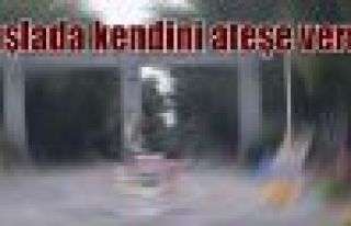 Kışlada kendini ateşe verdi!