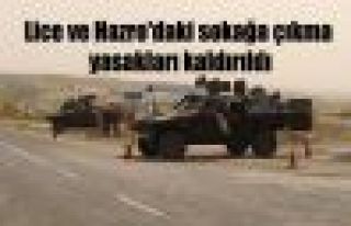 Lice ve Hazro'daki sokağa çıkma yasakları kaldırıldı