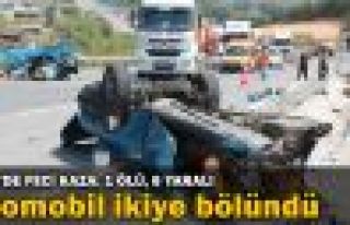 Otomobil ikiye bölündü: 1 Ölü, 6 Yaralı