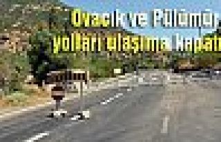 Ovacık ve Pülümür yolları ulaşıma kapatıldı
