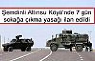 Şemdinli Altınsu Köyü'nde 7 gün sokağa çıkma...