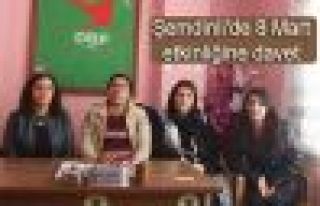 Şemdinli'de 8 Mart etkinliğine davet 