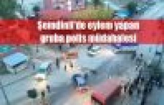 Şemdinli'de eylem yapan gruba polis müdahalesi 