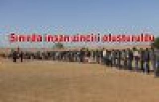 Sınırda insan zinciri oluşturuldu