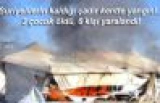 Suriyelilerin kaldığı çadır kentte yangın!.....