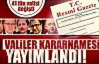 Valiler kararnamesi yayınlandı: 41 ilin valisi değişti