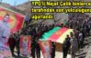 YPG'li Çelik Şemdinli'de binlerce kişi tarafından...