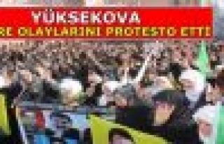 Yüksekova'da Cizre olayları protesto edildi