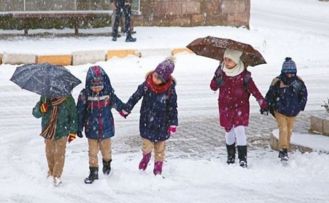 Erzurum'un 10 ilçesinde eğitime kar engeli