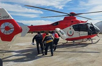 Ambulans helikopter, kalp krizi geçiren Derecikli Nebi Güler için havalandı