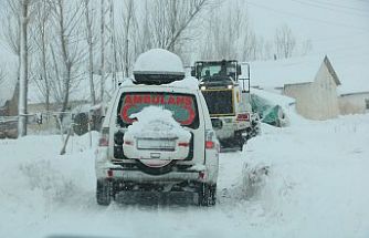 Yüksekova'da kardan yolu kapanan mezrada rahatsızlanan kadın için seferber oldular